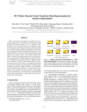 DCT-Mask: Discrete Cosine Transform Mask Representation for Instance Segmentation