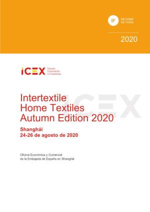 Intertextile Home Textiles Autumn Edition 2020 Shanghái 24-26 De Agosto De 2020