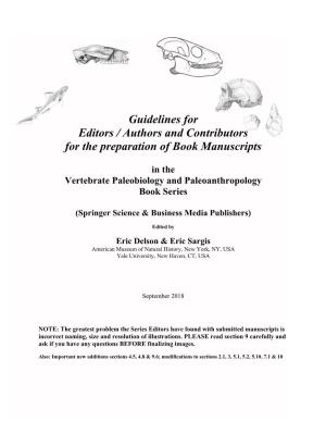 Guidelines for Editors / Authors and Contributors for the Preparation of Book Manuscripts