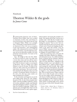 Thorton Wilder & the Gods