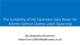The Suitability of the Upstream Gala Water for Atlantic Salmon (Salmo Salar) Spawning