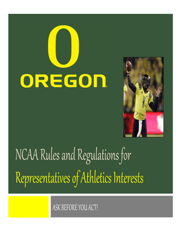 NCAA Rules and Regulations for Representatives of Athletics Interests