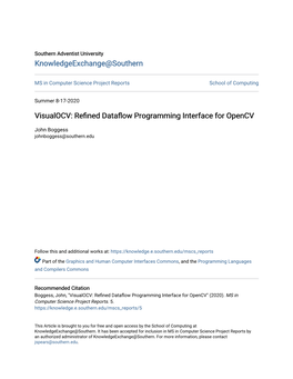 Visualocv: Refined Dataflow Programming Interface for Opencv