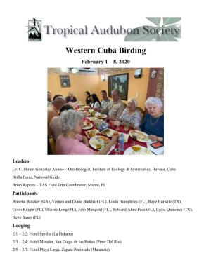 Western Cuba Birding February 1 – 8, 2020