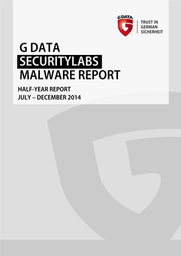 G DATA Malware Report H2 2014