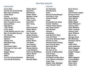 New Skye Song List