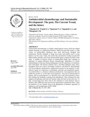 Antimicrobial Chemotherapy and Sustainable Development: the Past, the Current Trend, and the Future