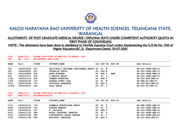 Kaloji Narayana Rao University of Health