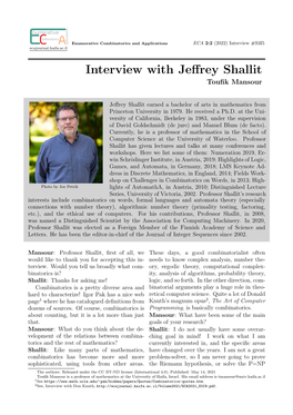 Interview with Jeffrey Shallit