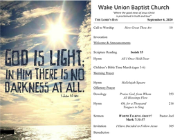 Wake Union Baptist Church