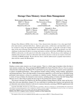 Storage Class Memory Aware Data Management