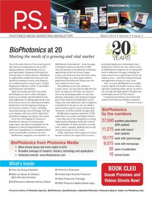 Biophotonics at 20 Meeting the Needs of a Growing and Vital Market