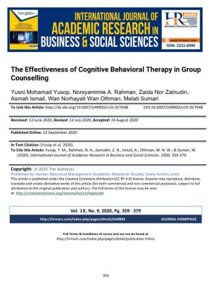 The Effectiveness of Cognitive Behavioral Therapy in Group Counselling