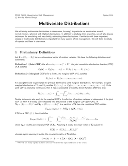 Multivariate Distributions