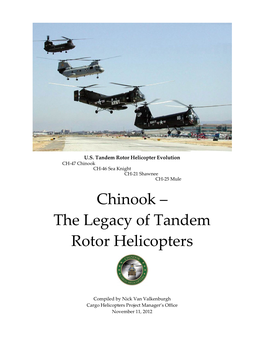 Chinook – the Legacy of Tandem Rotor Helicopters