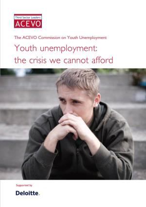 Youth Unemployment Youth Unemployment: the Crisis We Cannot Afford