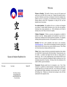 Karate Student Handbook Revision 4