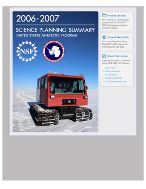 2006-2007 Science Planning Summaries