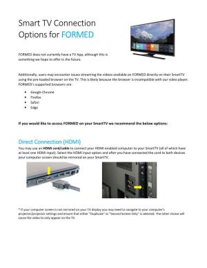 Smart TV Connection Options for FORMED