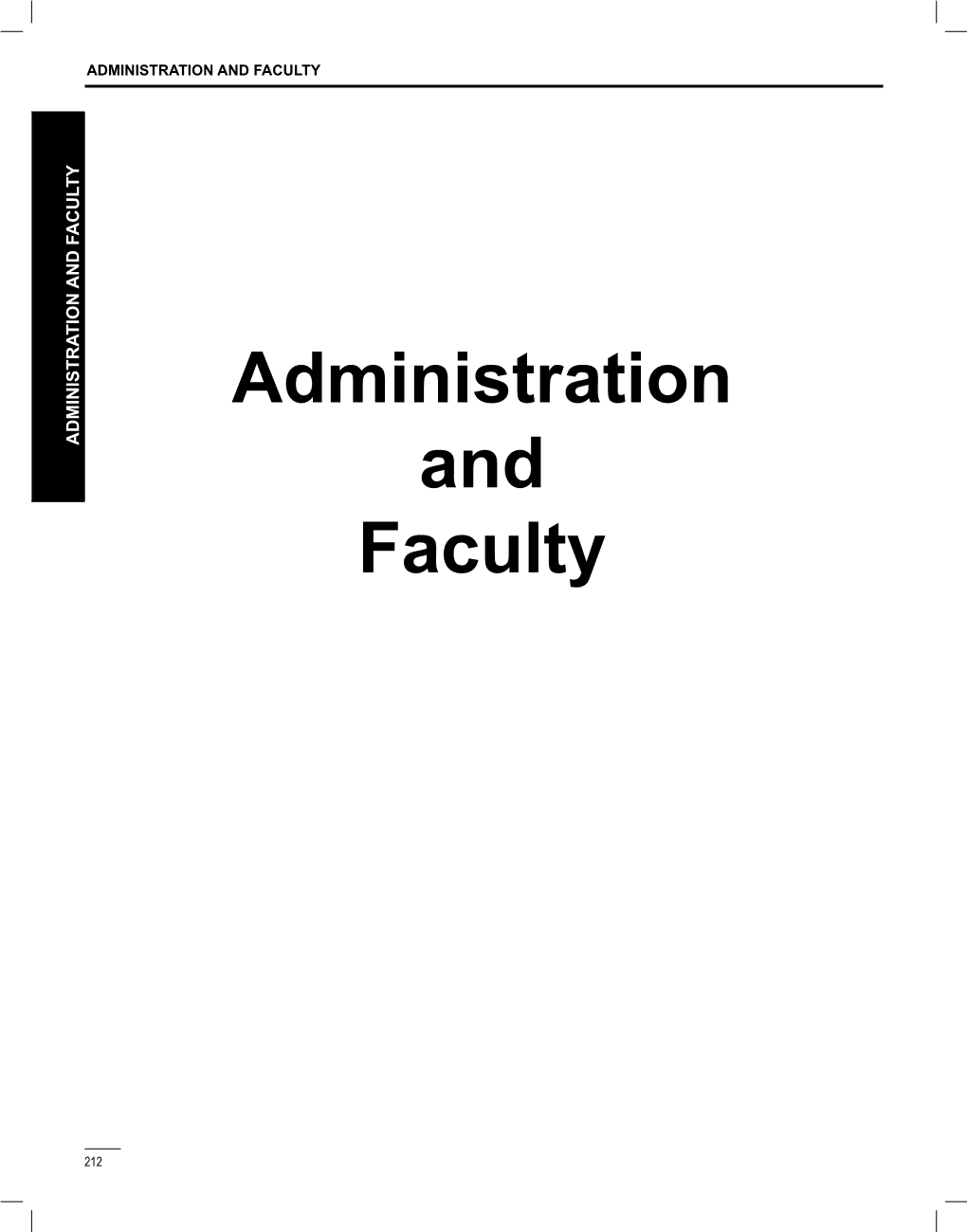 Administration and Faculty