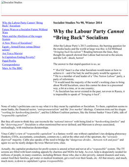 Why the Labour Party Cannot