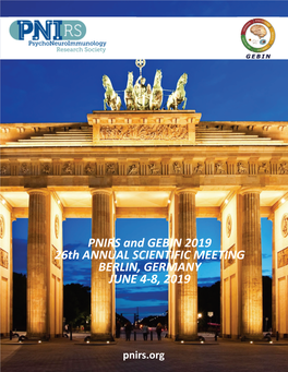 PNIRS and GEBIN 2019 26Th ANNUAL SCIENTIFIC MEETING BERLIN, GERMANY JUNE 4‐8, 2019