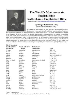The World's Most Accurate English Bible Rotherham's Emphasized Bible