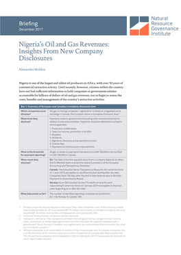 Nigeria's Oil and Gas Revenues
