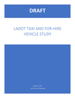 LADOT Taxi and For-Hire Vehicle Study (Draft)