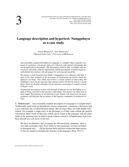 Language Description and Hypertext: Nunggubuyu As a Case Study