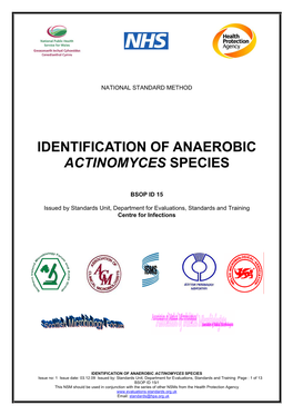 Identification of Anaerobic Actinomyces Species