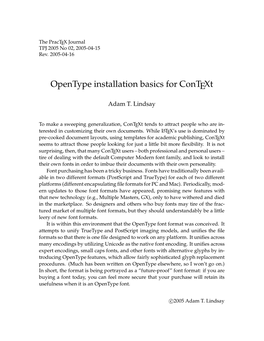 Opentype Installation Basics for Context