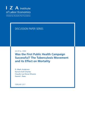 The Tuberculosis Movement and Its Effect on Mortality