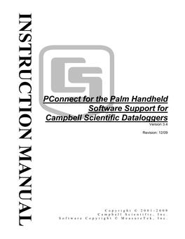 Pconnect for the Palm Handheld Software Support for Campbell Scientific Dataloggers Version 3.4