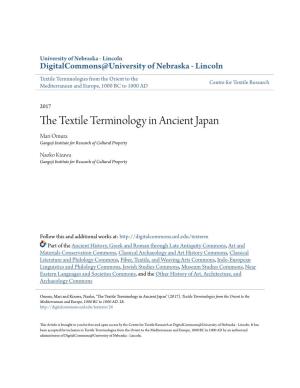 The Textile Terminology in Ancient Japan