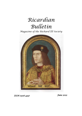 Ricardian Bulletin Is Produced by the Bulletin Editorial Committee, Printed by Micropress Printers Ltd