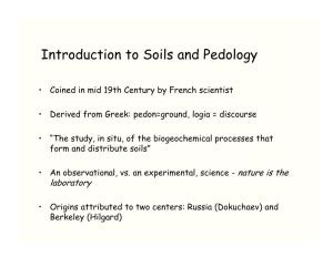 Introduction to Soils and Pedology
