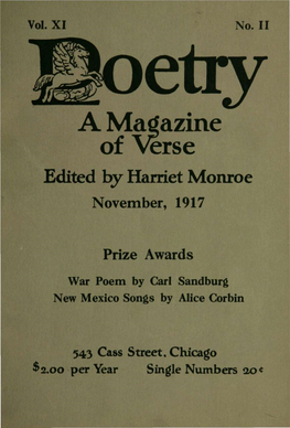 A Magazine of Verse Edited by Harriet Monroe