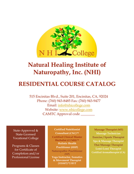 Natural Healing Institute of Naturopathy, Inc. (NHI)