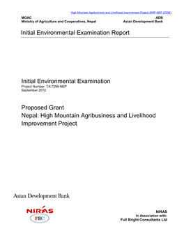 Nepal: High Mountain Agribusiness and Livelihood Improvement Project