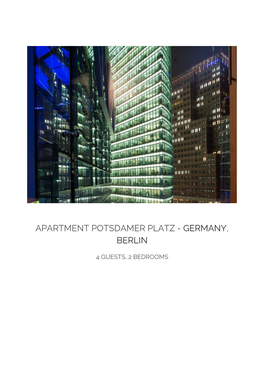 Apartment Potsdamer Platz - Germany, Berlin