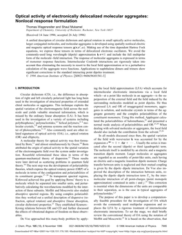 Optical Activity of Electronically Delocalized