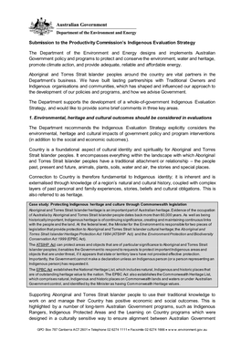 Submission to the Productivity Commission’S Indigenous Evaluation Strategy
