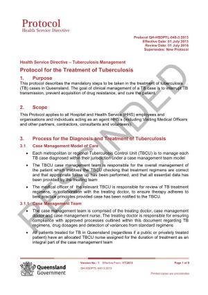 Protocol for the Treatment of Tuberculosis (TB)