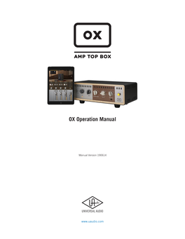 OX Operation Manual