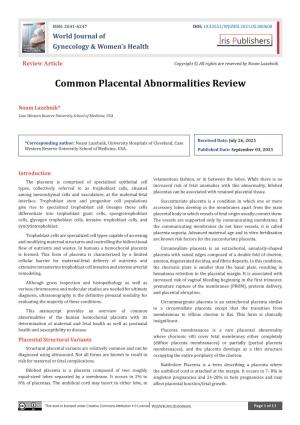Common Placental Abnormalities Review