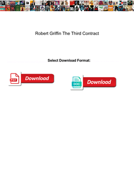 Robert Griffin the Third Contract