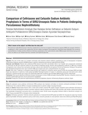 Comparison of Ceftriaxone and Cefazolin Sodium Antibiotic