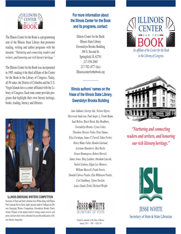 Jesse White Along with Illinois Poet Laureate Kevin Stein (Right) Present Andrew Galligan His Illi- Nois Emerging Writers Competition, Gwendolyn Brooks Poetry Award
