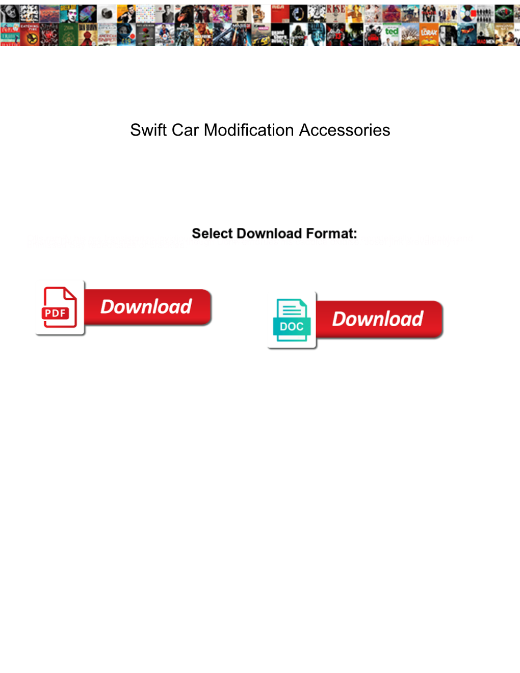 Swift Car Modification Accessories